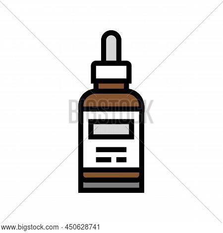 Face Oil Bottle Color Icon Vector. Face Oil Bottle Sign. Isolated Symbol Illustration