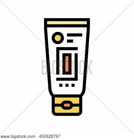 Sunscreen For Face Color Icon Vector. Sunscreen For Face Sign. Isolated Symbol Illustration