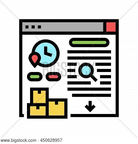 Inventory Movement History Report Color Icon Vector. Inventory Movement History Report Sign. Isolate