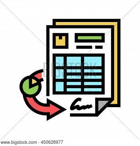 Restock Report Color Icon Vector. Restock Report Sign. Isolated Symbol Illustration