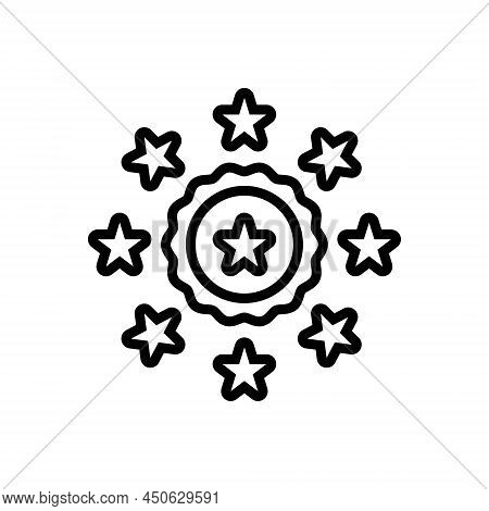 Black Line Icon For Glory Fame Circle Dignity Celebrity Laurels Glorification