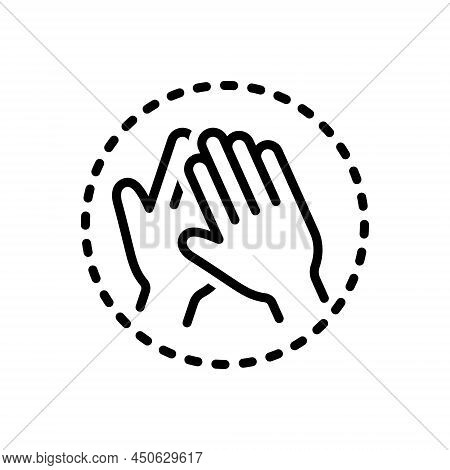 Black Line Icon For Appreciate Panegyrize Belaud Clapping Applause Cheerful Plaudit