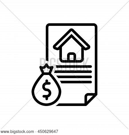 Black Line Icon For Loan Mortgage Money-lending Debenture Bank Wage