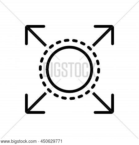 Black Line Icon For Expanded Fullscreen Size Bigger Enlarge Re-size Maximize