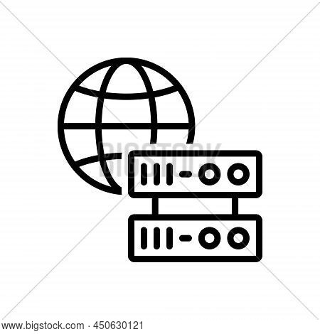 Black Line Icon For Proxy Proxy-server Internet Portal Networking Folder Hosting Globe Http