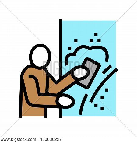 Plasterer Working Color Icon Vector. Plasterer Working Sign. Isolated Symbol Illustration