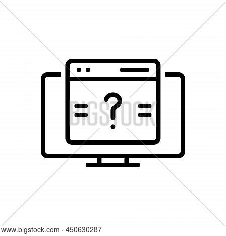 Black Line Icon For Queries Question Query Quaere Interrogation Internet Helpdesk