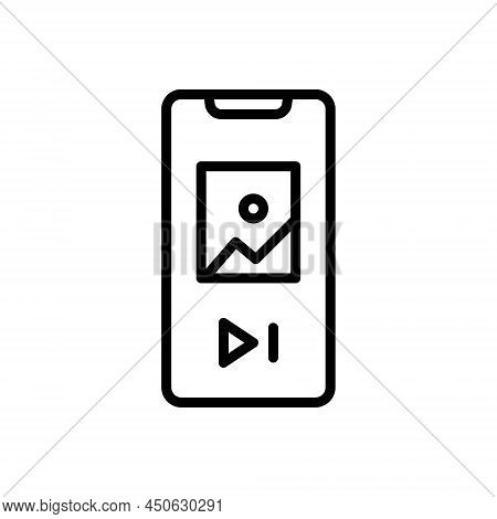 Black Line Icon For Skip Next Slide Fast Scroll Skip-over Neglect Pass-over