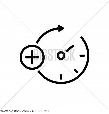 Black Line Icon For Extras Additional Surplus Moreover Time More Additional