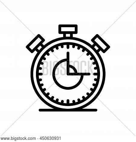 Black Line Icon For Timer Watch Alarm Time Analog Countdown Accurate Analogue