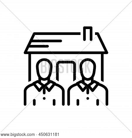 Black Line Icon For Our His House We Us Ourself