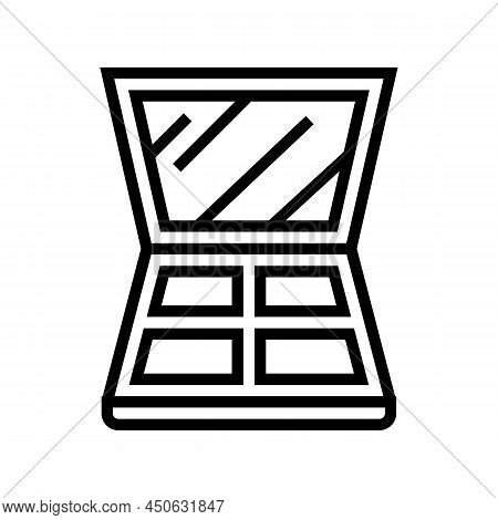 Eyeshadow Palette Line Icon Vector. Eyeshadow Palette Sign. Isolated Contour Symbol Black Illustrati