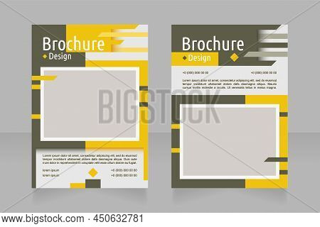 Creative Agency Contact Info Blank Brochure Design. Template Set With Copy Space For Text. Premade C