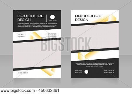 Content Development Company Blank Brochure Design. Template Set With Copy Space For Text. Premade Co