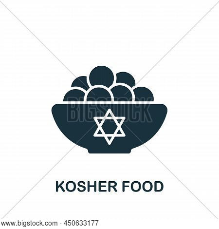 Kosher Food Icon. Monochrome Simple Icon For Templates, Web Design And Infographics