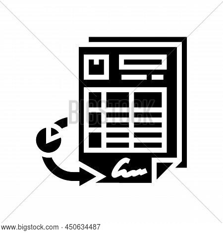Restock Report Glyph Icon Vector. Restock Report Sign. Isolated Contour Symbol Black Illustration