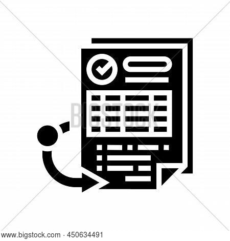 Receiving Report Glyph Icon Vector. Receiving Report Sign. Isolated Contour Symbol Black Illustratio
