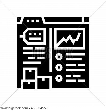 Stock Levels Report Glyph Icon Vector. Stock Levels Report Sign. Isolated Contour Symbol Black Illus