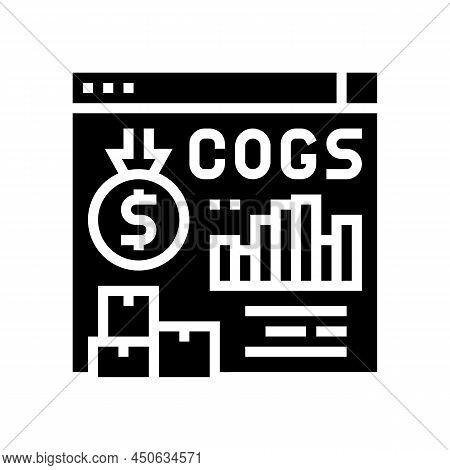 Cost Of Goods Sold Cogs Report Glyph Icon Vector. Cost Of Goods Sold Cogs Report Sign. Isolated Cont