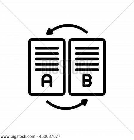 Black Line Icon For Converted Transformed Changed Duplicate Convert Document Copy Exchange