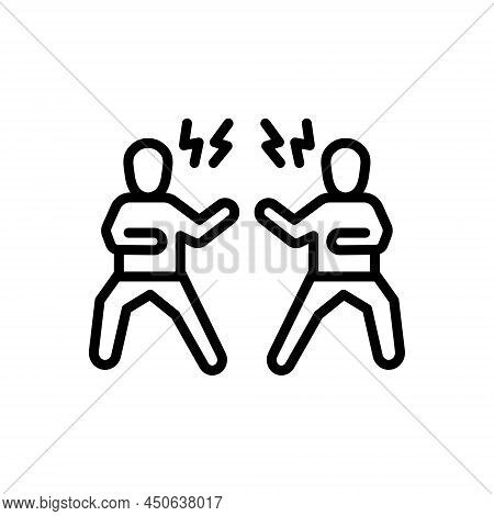 Black Line Icon For Opponent Rival Competitor Paragon Challenger Competitor Enemy Boxing