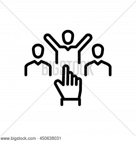Black Line Icon For Selective Choosy Judicious Choose Human Employment Pick-out Selection Options
