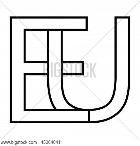 Logo Sign Eu Ue Icon Europe European Union Interlaced Letters E T