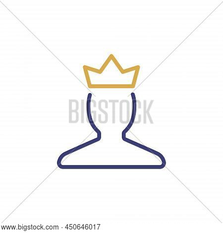 Customer Membership Client Crown Icon. Vip Member King Pictogram Stroke Person Membership Premium Se