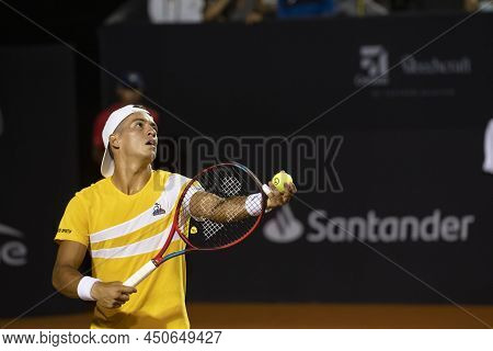 Rio, Brazil - February 15, 2022: Sebastian Baez (arg) Plays Against Thiago Monteiro (bra) In Match A
