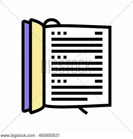 Datebook Diary Color Icon Vector. Datebook Diary Sign. Isolated Symbol Illustration