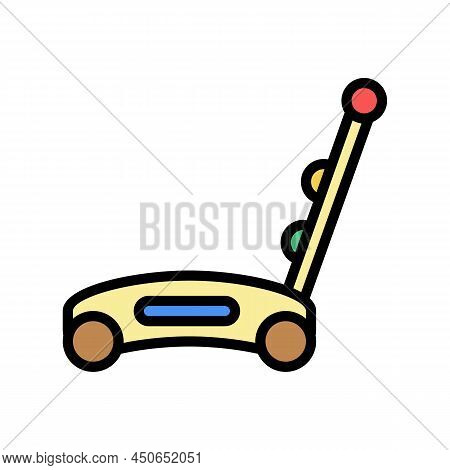 Push Toy Color Icon Vector. Push Toy Sign. Isolated Symbol Illustration