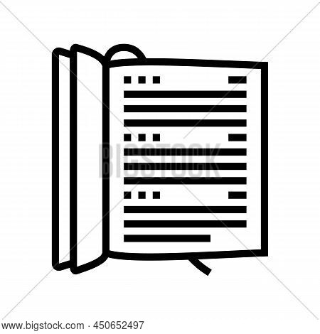 Datebook Diary Line Icon Vector. Datebook Diary Sign. Isolated Contour Symbol Black Illustration