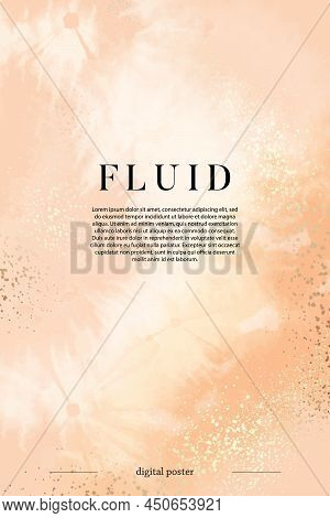 Orange Watercolor Texture Background, Warm Nude Painting, Beige Watercolor Template Poster, Luquid F