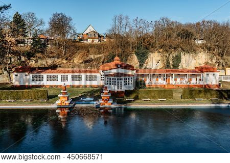 Mseno Swimming Centre - The Town Spa In Czech Republic With Outdoor Swimming Pool.water Is Drawn Fro