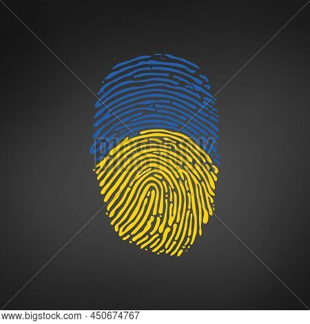 Ukrainian Identity Blue And Yellow Fingerprint. Im Ukrainian. Stop War. Stock Vector Illustration Is