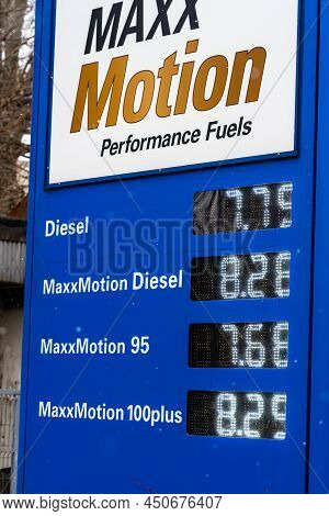 Price Of Fuel. View Of Omv Gas Station In Bucharest, Romania, 2022