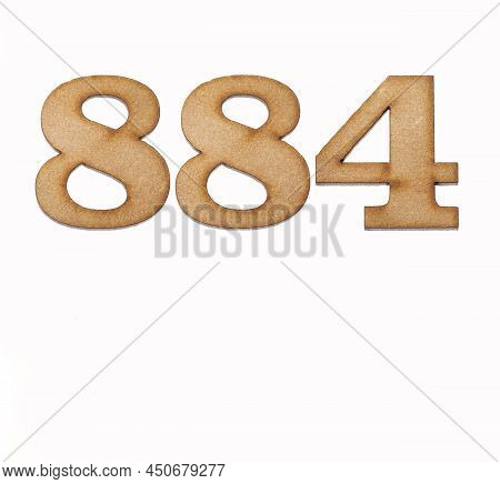 Number 884 - Piece Of Wood Isolated On White Background