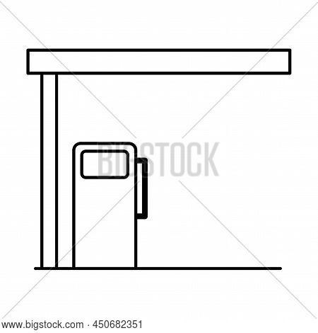 Flat Infographic With Gas Station. Vector Illustration. Stock Image.