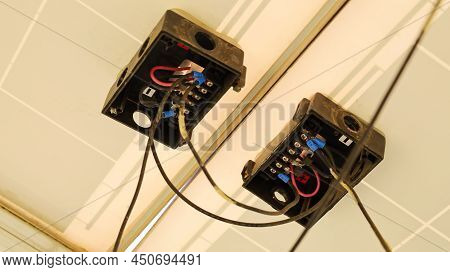 Solar Junction Box. Blocking Diode Missing Or Damaged Cover At The Bottom Of A Mono Solar Panel In A