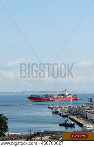 Odesa, Ukraine - September 25: The Container Ship Is In Odesa Port On September 25, 2020 In Odesa, U