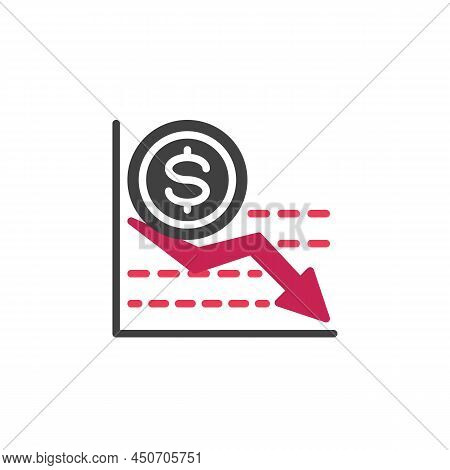 Economic Recession Vector Icon. Filled Flat Sign For Mobile Concept And Web Design. Financial Crisis