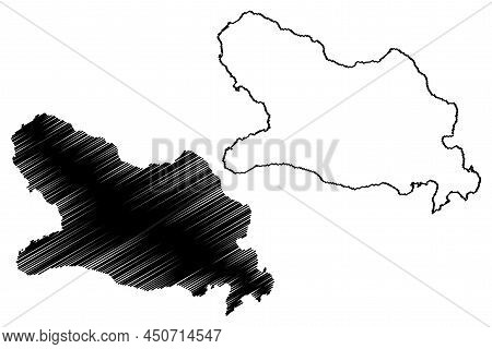 Fergusson Island (papua New Guinea, D'entrecasteaux Islands Archipelago) Map Vector Illustration, Sc