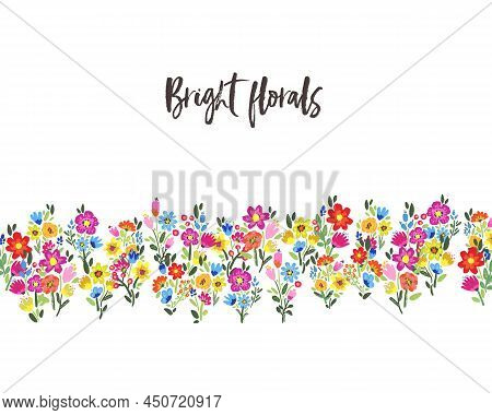 Vector Florals. Bright Flower Background. Bitanical Illustration