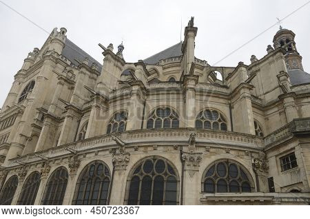 Church Of Saint Eustace, Situated At The First Arrondissement Of Paris France.
