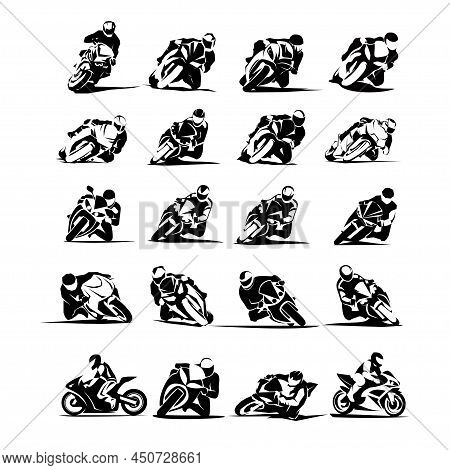 Extreme Motorbike Rider Vector Eps Set 16x