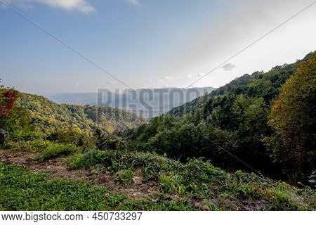 View Of The Venetian Plain Between Valleys And Hills At Poleo Vicenza Italy