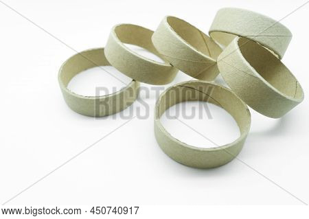 Narrow Cardboard Spools For Winding Rolled Materials And Self-adhesive Labels. Reels Made Of Cardboa