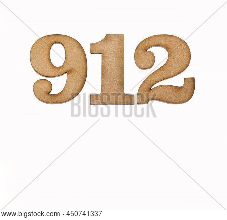 Number 912 - Piece Of Wood Isolated On White Background