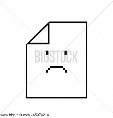 Corrupted File Document Outline Icon. Linear Style. Bad File Simple Line. Vector Illustration. Stock