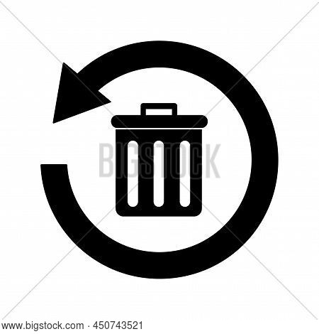 Trash Can Icon In Line Art Style. Recycling Icon. Vector Illustration. Stock Image.